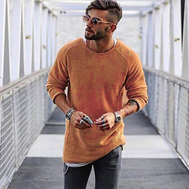 2017 New Autumn Fashion Brand Casual Sweater O-Neck Solid Knitting Mens Sweaters And Pullovers Men Pullover Men M-XL