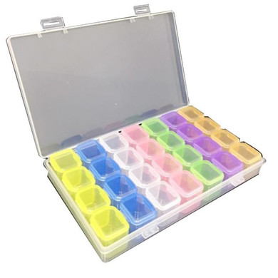 2017 New Arrive 28 Girds Clear Plastic Empty Storage Box Nail Art Rhinestone Tool Jewelry Beads Display Case Organizer Holder