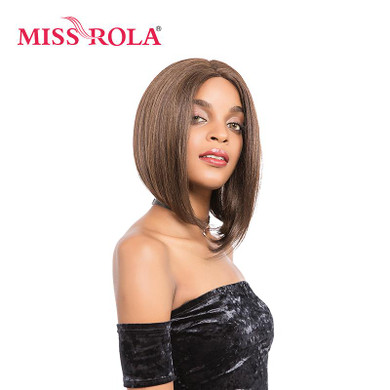 Miss Rola Lace Front Synthetic Wigs for Black Woman 12inch Medium Long Swiss Lace Straight Kanekalon Synthetic Wigs 4/30#