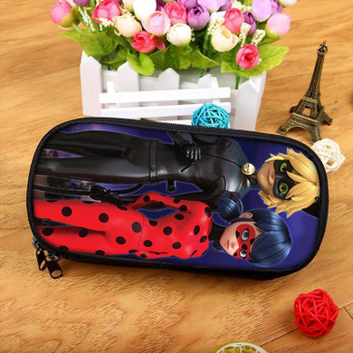 Miraculous Ladybug Marinette Noir Boy Girl Cartoon Pencil Case Bag School Pouches Children Student Pen Bag Kids Purse Wallet