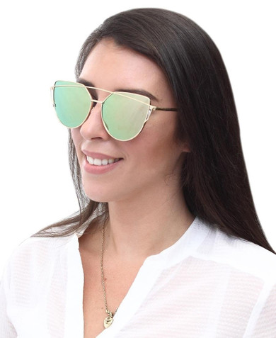Metal Frame Sunglasses - Pink