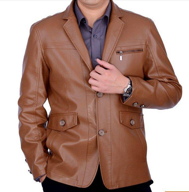 Free shipping Man leather business furs suit brought the sheep skin coat men Genuine Leather jacket