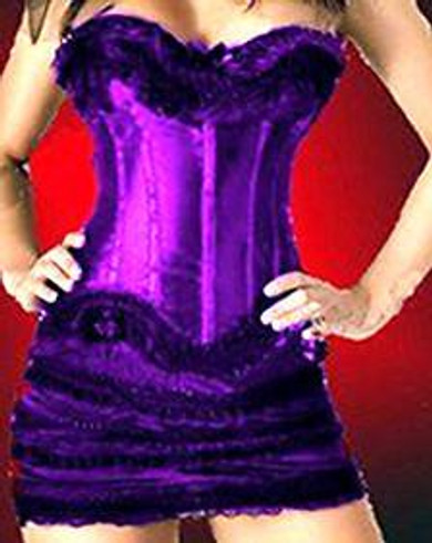 Free shipping  Sexy Burlesque Corset Basque Dress Skirt  Fancy Dress Costume black pink red purple S-6XL