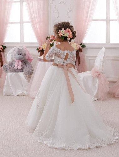 Free Ship 2016 Flower Girl Dresses Real Birthday Pageant Communion Dress Little Girls Kids/Children Dress Wedding