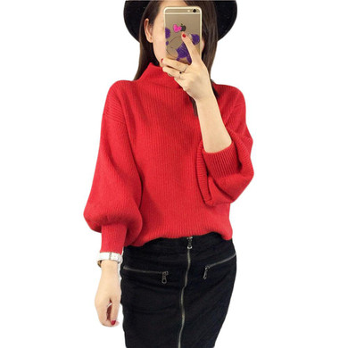 Free Ostrich Winter Sweater Women 2018 Fashion Turtleneck Batwing Sleeve Pullovers Loose Knitted Sweaters Female Jumper Tops D30