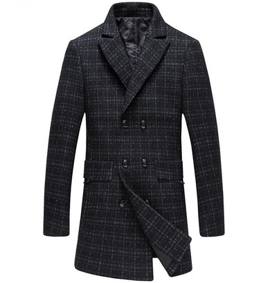 Brand Men Clothing New Arrival Men Casual Wool Coat British Slim Long Woolen Overcoat Woolen Cloth Trench Coat