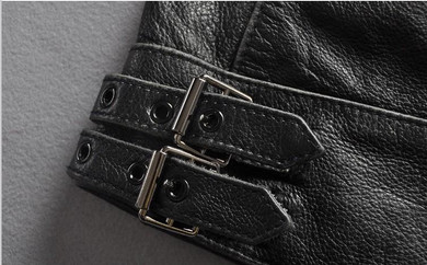 Brand fashion black cowskin motorcycle jacket David Beckham style slim fit vintage genuine leather jacket men leather coats male