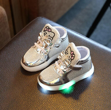 New children light up sneakers kids LED luminous sport shoes boys girls colorful flashing lights luminous cat boots size 21-30