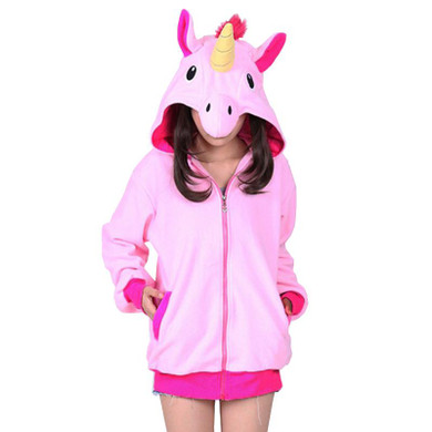 New Autumn winter Unicorn Women Hoodies Sweatshirts Blue Pink Hoodie Zipper Cosplay Cute Animal Unicornio female sweatshirt