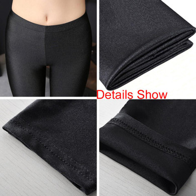 S-XXL Size Women Shiny Black Legging Autumn Ladies Push Up Slim Leggings High Waist Stretchy Soft  Large Size Women Legging