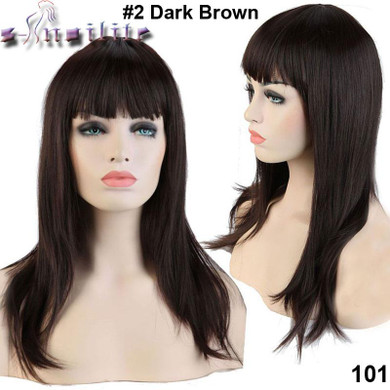 S-noilite 24'' Long Black Hair Wigs For Women Synthetic Wigs For Black Women Heat Resistant False Hair Pieces Hairstyles