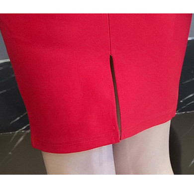 S-5XL Plus Size Midi Skirt Women 2017 Fashion OL Office Pencil Skirts Women's Jupe New Arrival Slit High Waist Skirt Black Red