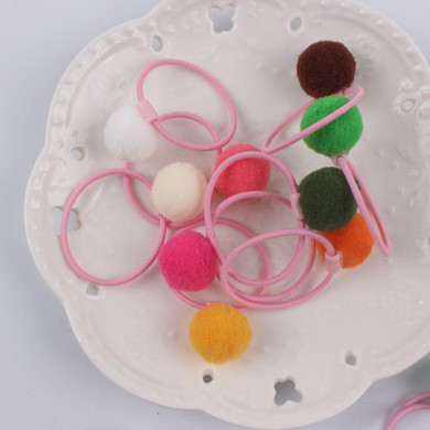 2017 new fashion girl rubber band Elastic Hair Bands diameter 35mm and Ball diameter 20mm hair accessories for kids 1pcs