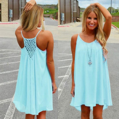 2017 new fashion dress Women beach summer mini dress chiffon women sundresses