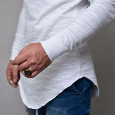 2017 new fashion brand T-shirt men extend hip hop street t shirt men summer long sleeve tshirt oversized design cotton T-shirt