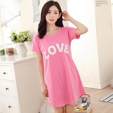 2017 New Fashion 100% Cotton Nightgown Women Cute Loose Casual Home Clothing Short Sleeve Girls Sexy Mini Nightdress Sleepwear