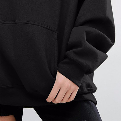 2017 New Oversize Hoodie Sweatshirt Women Casual Fashion Solid Outwear Hoody Cotton Loose Leisure Bat Sleeves Pullover