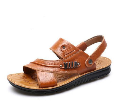 2017 new men's genuine leather sandals summer beach soft breathable sandals sandalia masculina couro sandalen sandalia hombre