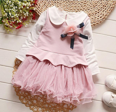 Fashion Baby Girl Dress New 2017 Long Sleeve Toddler Dresses For Girl Cute Kids Spring Autumn Children Clothes
