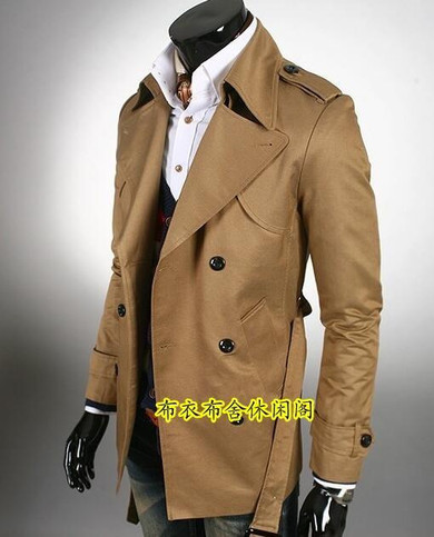 Fashion autumn slim men's clothing teenage double breasted khaki trench coat men outerwear mens trench coat plus size S - 9XL