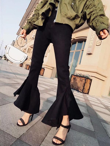 Fashion Asymmetry Bell-bottoms Pants Bottoms