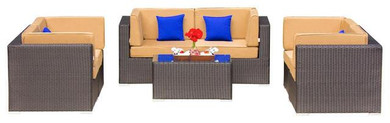 2017 Rattan Furniture Outdoor 4 Piece Wicker Sectional Sofa Set