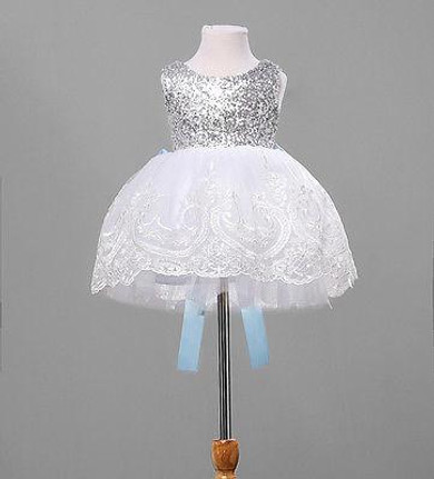 2017 Princess Girls Dress Baby Kids Girl Bowknot Lace Floral Dress Christmas Party Formal Dresses Costume