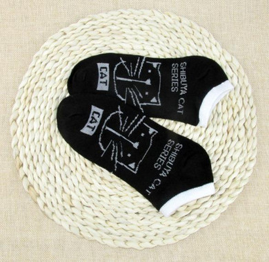 CAT Warm comfortable cotton bamboo fiber girl women's socks ankle low female invisible color girl boy hosier 1pair=2pcs