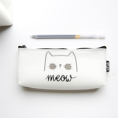 cat pattern Cute Cartoon Stationery Pencil Pen Case Cosmetic Makeup Bag Zipper Pouch Case make-up accessories bag School supply