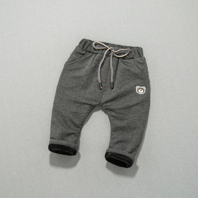 Casual Warm Winter Baby Kids Children Boys Girls Infants Velvet Thicken Pants Full Length Trousers S6032