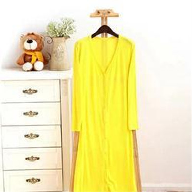 Casual Thin Knitted Sweater Crochet Poncho Button Cardigan Women Sunscreen Modal Maxi Cardigan Loose Long Sleeve Ankle Length