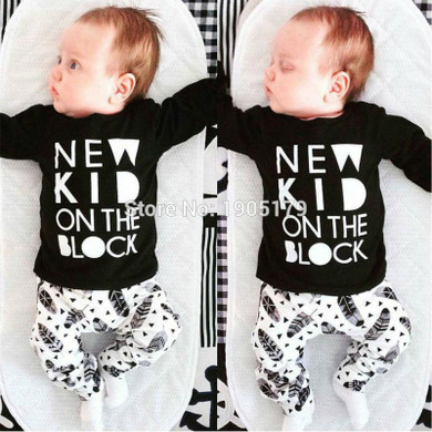 2017 Autumn New s baby Romper baby boy clothes long-sleeved letter T-shirt+pants newborn baby girl clothing