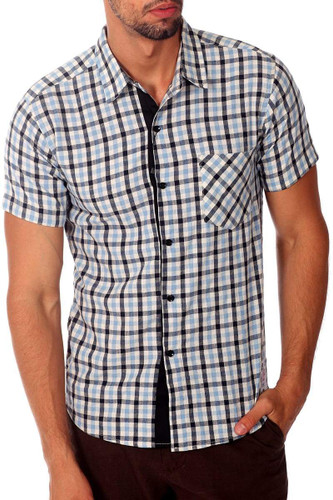 Something Strong Blue Something Potent Button-Up