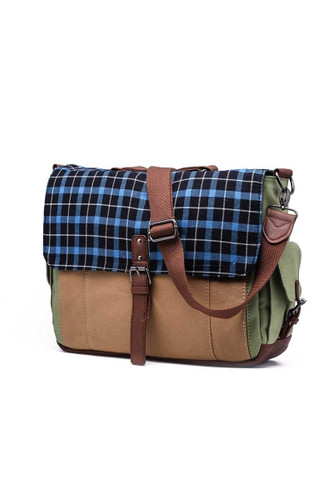Something Strong Blue & Olive Messenger Bag