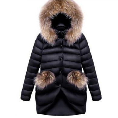 2017 New Slim Down Coat Womens Winter Parka Coats Warm Jacket Thick Padded Fox Fur Collar Slim Down Coat Women