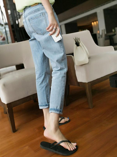 2017 New Ripped Jeans Women Plus Size Vintage Jean Girls Slim Denim Pant Capris Mid Waist Ankle Length Pencil Pants