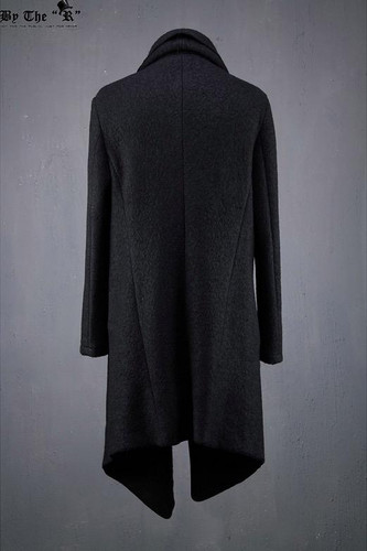 2017 Fashion Irregular Mens Overcoat Gothic Woolen Coat Windbreaker Men Long Jacket Black Windbreak Men's Trench Coat Punk S-XXL