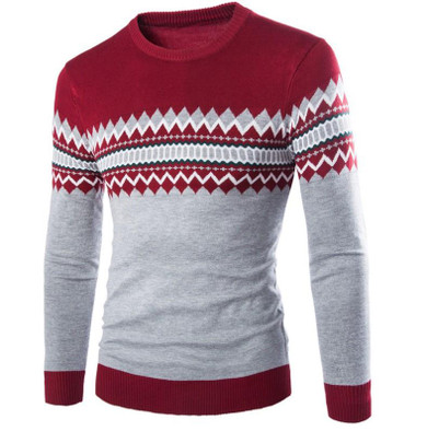 2017 Brand New Sweaters Men Fashion Style Autumn Winter Patchwork Knitted Quality Pullover Men O-Neck Casual Men Sweater XXL