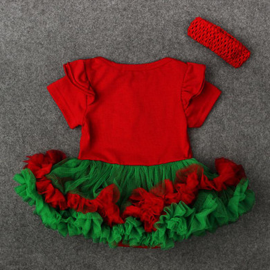 2017 Brand New Christmas Baby Girls Dress Headband Party Tutu Outfit Costume Xmas Lovely 2Pcs Xmas Santa Clothes