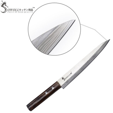 SOWOLL Brand 8 Inch Sashimi Knife High Carbon Stainless Steel Sharp Blade Stainless Steel Kitchen Knife Best Cooking Tools