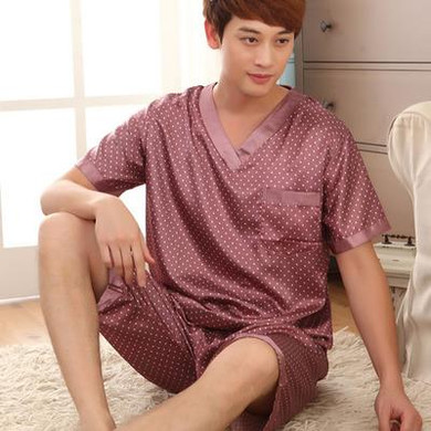 2017 winter mens silk satin pajamas pajama pyjamas set sleepwear set loungewearxl short