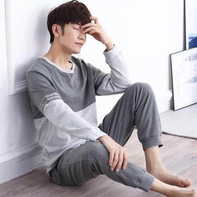 2017 winter men pajamas home clothing long sleeve warm pyjamas sleepwear male thicken cotton sleep lounge pyjama homme