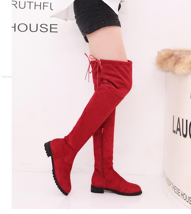 2017 Winter fashion suede ankle boots fashion square toe thick heel women boots high heel lady boots Zipper