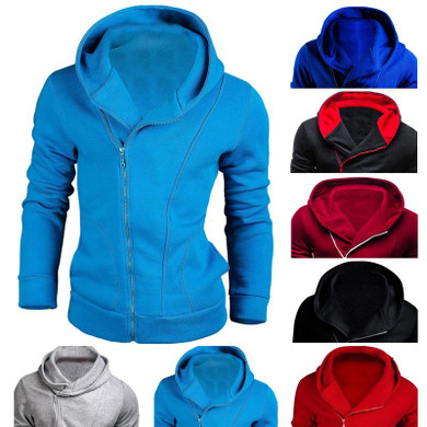 2017 Hoodies Men Sudaderas Hombre Hip Hop Mens Brand Casual Male Oblique Zipper Hoodie Sweatshirt Slim Fit Men Hoody XXL AX