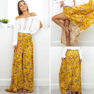 2017 Hirigin New Fashion Women Skirts Summer Long Maxi BOHO Floral Regular Skirts Evening Party Beach Bohemian Style Skirts