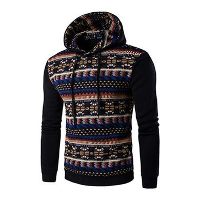 2016 New Fashion Autumn Fleece Hoodies Mens Streetwear Floral Printed Casual Pullover Hoody Man Tracksuits Sweatshirts A8888
