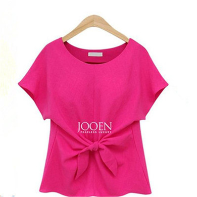 2016 fashion women kimono Bowknot blouses O-neck short sleeve shirts chiffon casual vintage tops plus size XXXXL blusas blouse