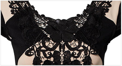 2016 fashion Fashion Women Floral Lace Short Sleeve Dresses Party Casual knee-length Dress