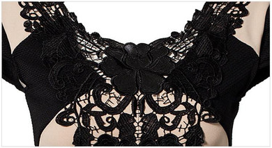 2016 fashion Fashion Women Floral Lace Short Sleeve Dresses Party Casual knee-length  Dress
