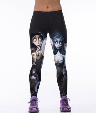 Corpse Bride 3D Printed Leggings Womens Sexy leggins Body building Workout Clothes For Women Punk Rock Fitness Pants Ropa Mujer